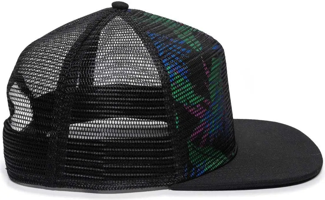 OC Sports REDL108 Mesh Overlay Cap - Tropical Black Black - Black / 6 7/8’’ - 7 1/2’’