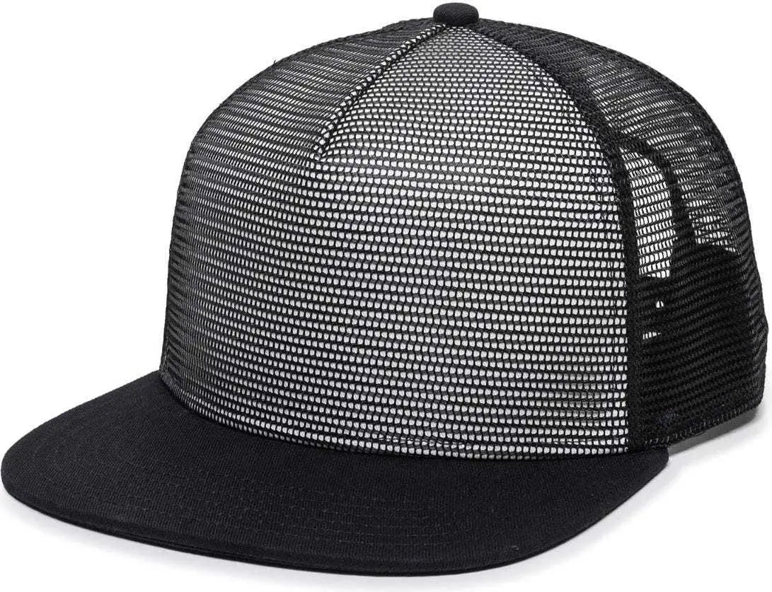 OC Sports REDL108 Mesh Overlay Cap - White Black Black - White Black / 6 7/8’’ - 7 1/2’’