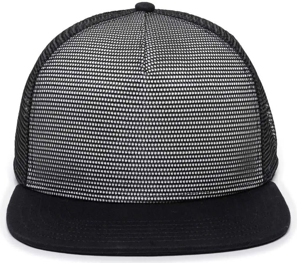 OC Sports REDL108 Mesh Overlay Cap - White Black Black - White Black / 6 7/8’’ - 7 1/2’’