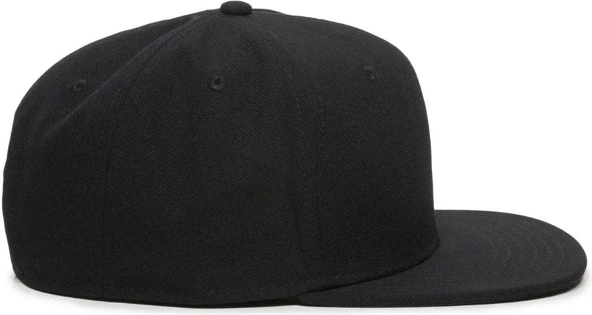OC Sports REDLBL101 Adjustable Flat Bill Heathered Cap - Black - Black / 6 7/8’’ - 7 1/2’’