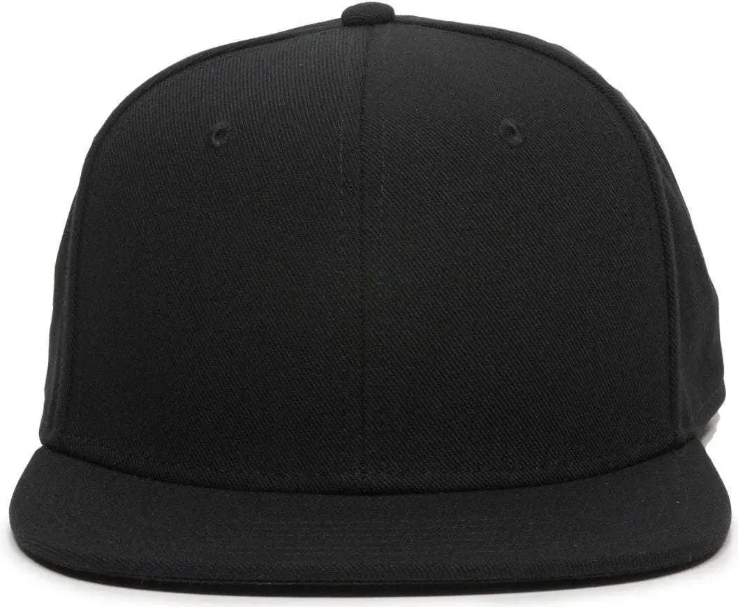 OC Sports REDLBL101 Adjustable Flat Bill Heathered Cap - Black - Black / 6 7/8’’ - 7 1/2’’