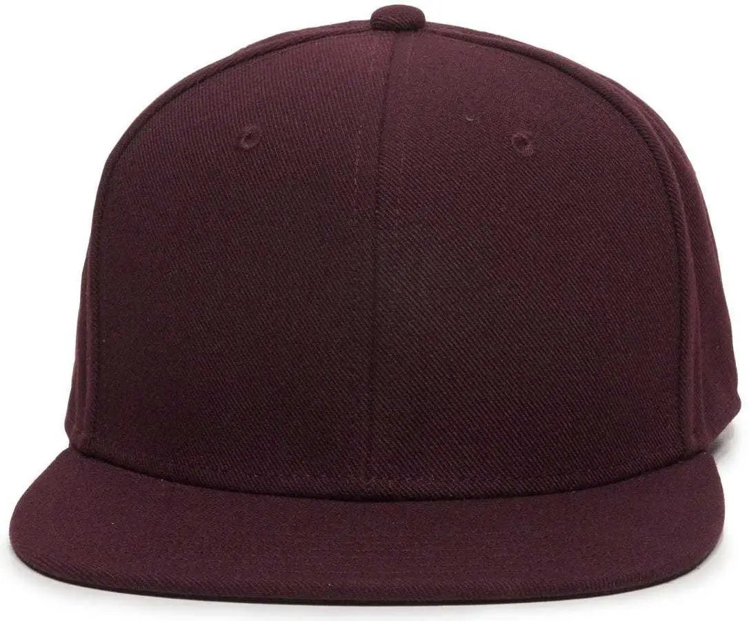 OC Sports REDLBL101 Adjustable Flat Bill Heathered Cap - Dark Wine - Maroon / 6 7/8’’ - 7 1/2’’