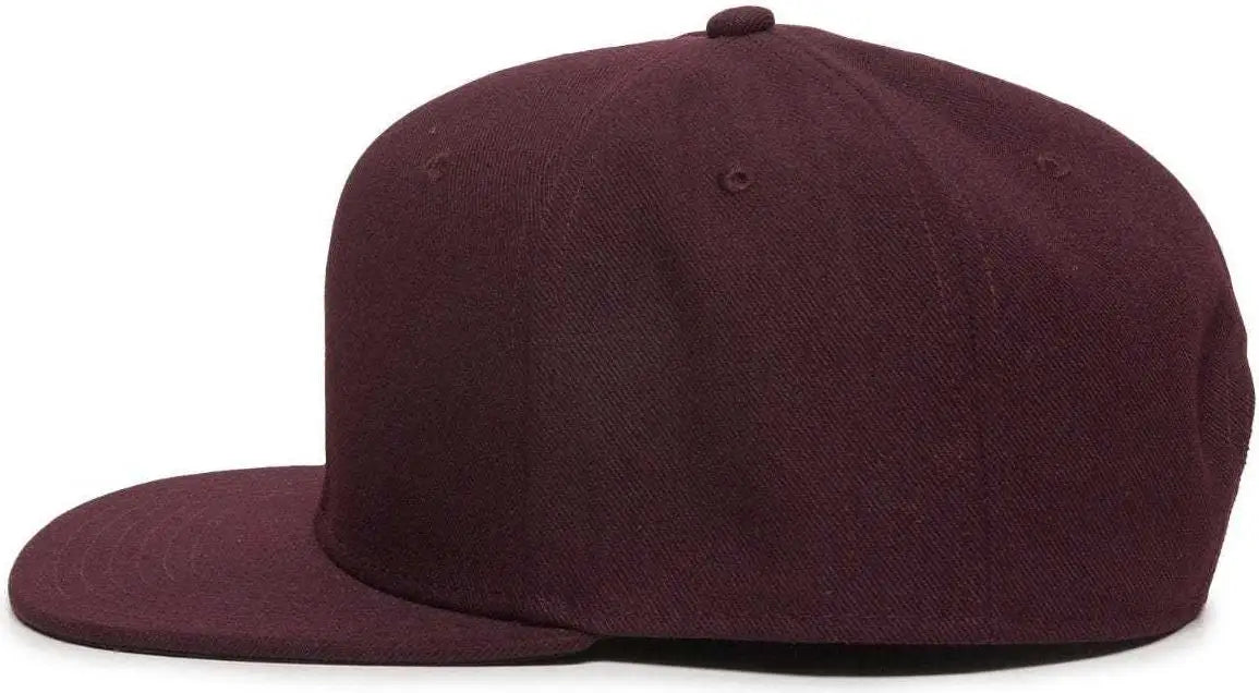 OC Sports REDLBL101 Adjustable Flat Bill Heathered Cap - Dark Wine - Maroon / 6 7/8’’ - 7 1/2’’