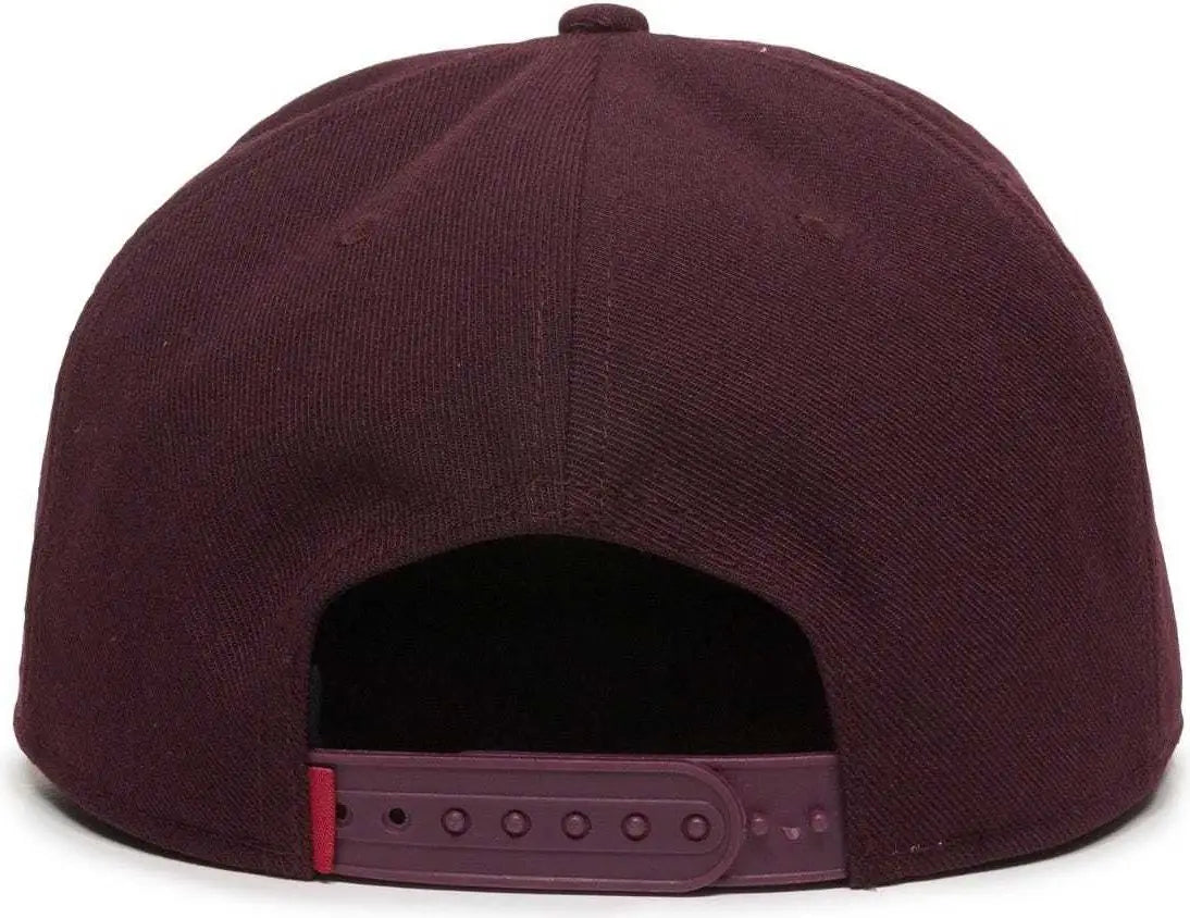 OC Sports REDLBL101 Adjustable Flat Bill Heathered Cap - Dark Wine - Maroon / 6 7/8’’ - 7 1/2’’