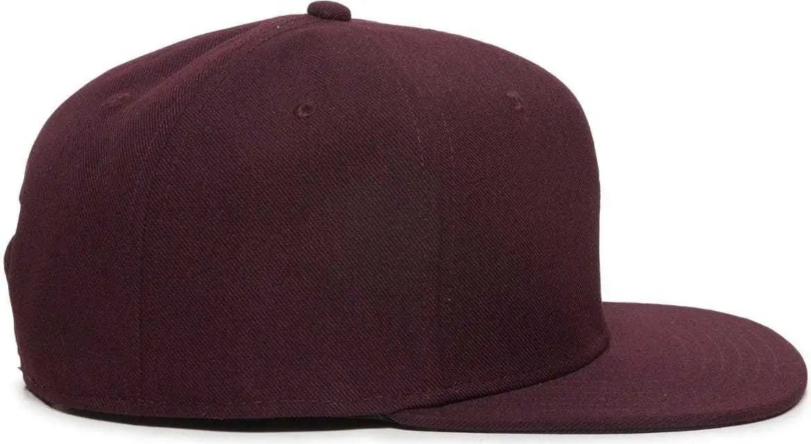 OC Sports REDLBL101 Adjustable Flat Bill Heathered Cap - Dark Wine - Maroon / 6 7/8’’ - 7 1/2’’