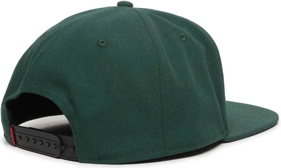 OC Sports REDLBL101 Adjustable Flat Bill Heathered Cap - Green - Green / 6 7/8’’ - 7 1/2’’