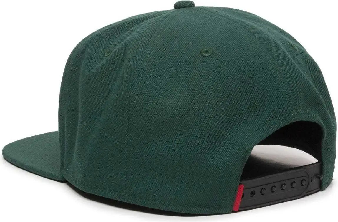 OC Sports REDLBL101 Adjustable Flat Bill Heathered Cap - Green - Green / 6 7/8’’ - 7 1/2’’