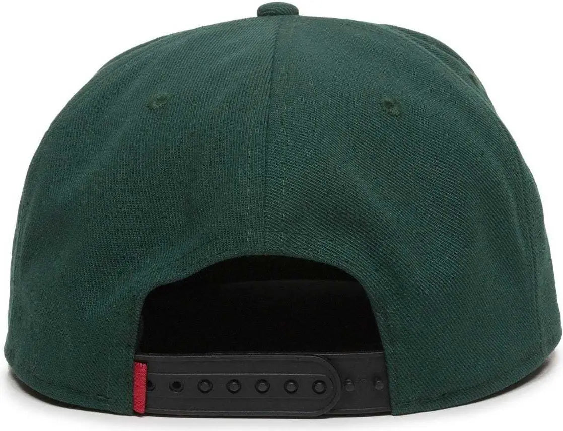 OC Sports REDLBL101 Adjustable Flat Bill Heathered Cap - Green - Green / 6 7/8’’ - 7 1/2’’