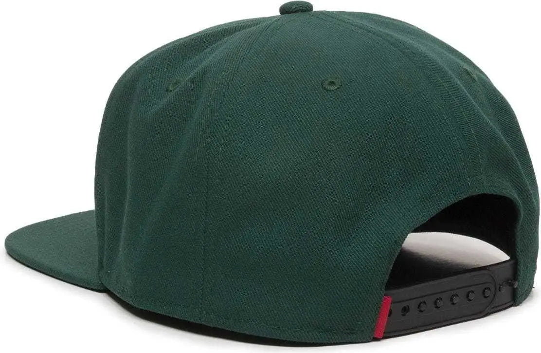 OC Sports REDLBL101 Adjustable Flat Bill Heathered Cap - Green - Green / 6 7/8’’ - 7 1/2’’