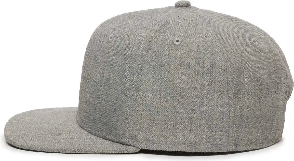 OC Sports REDLBL101 Adjustable Flat Bill Heathered Cap - Heathered Grey - Gray / 6 7/8’’ - 7 1/2’’