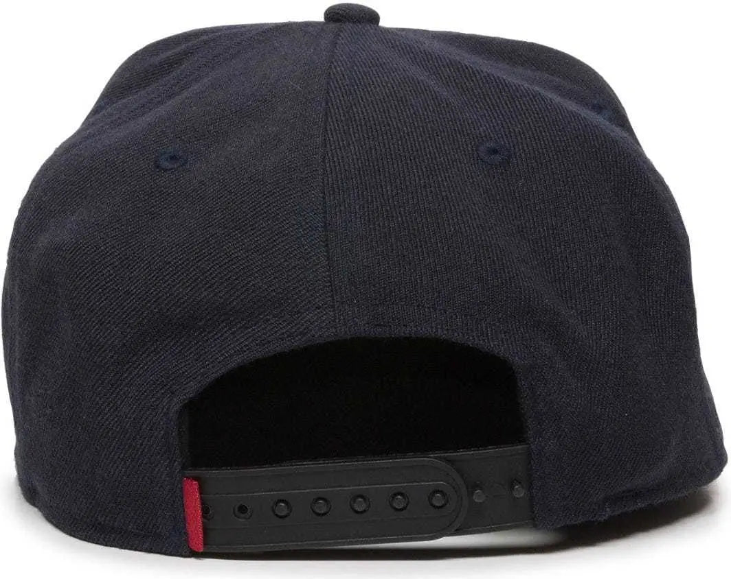 OC Sports REDLBL101 Adjustable Flat Bill Heathered Cap - Navy - Navy / 6 7/8’’ - 7 1/2’’