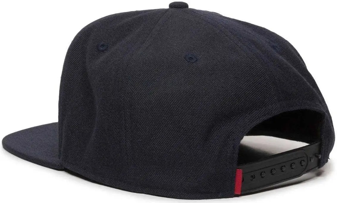 OC Sports REDLBL101 Adjustable Flat Bill Heathered Cap - Navy - Navy / 6 7/8’’ - 7 1/2’’