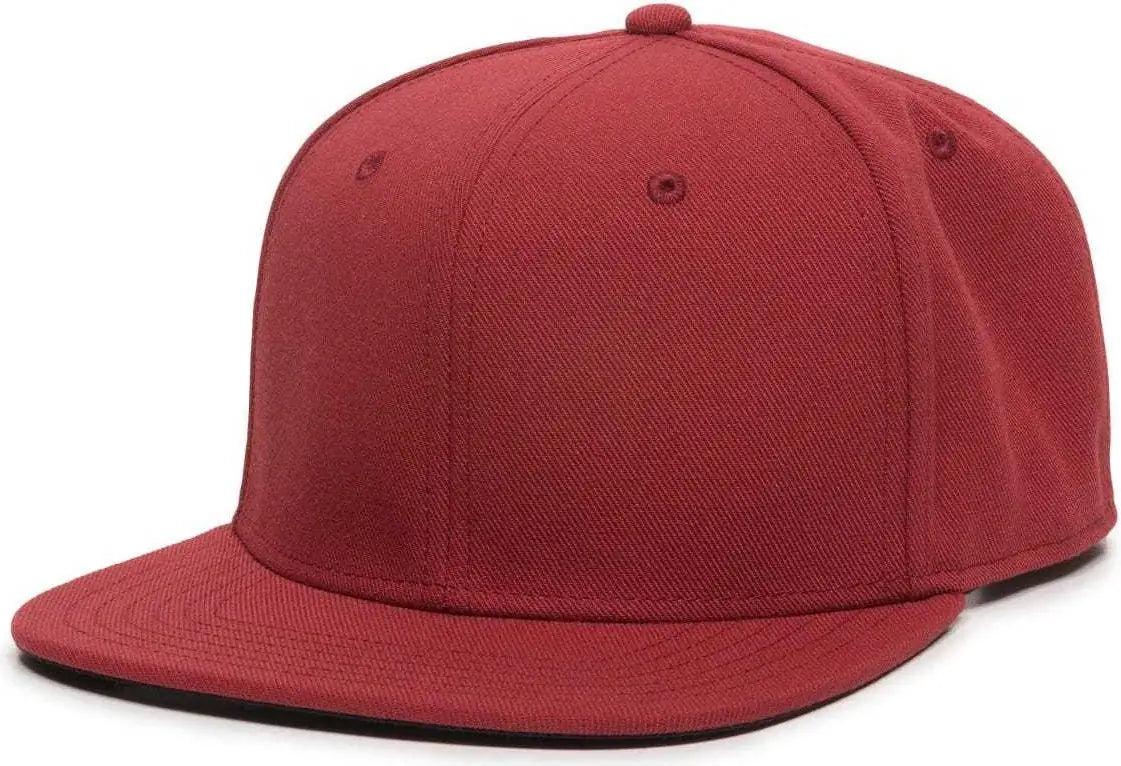 OC Sports REDLBL101 Adjustable Flat Bill Heathered Cap - Red - Red / 6 7/8’’ - 7 1/2’’