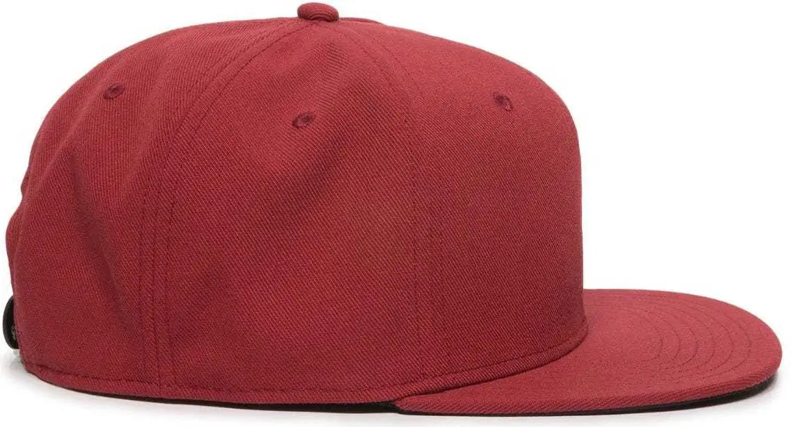 OC Sports REDLBL101 Adjustable Flat Bill Heathered Cap - Red - Red / 6 7/8’’ - 7 1/2’’