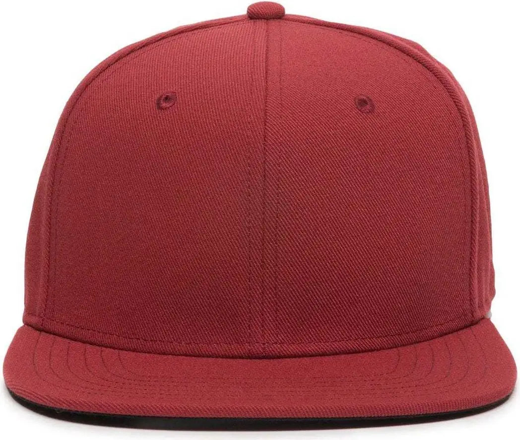 OC Sports REDLBL101 Adjustable Flat Bill Heathered Cap - Red - Red / 6 7/8’’ - 7 1/2’’