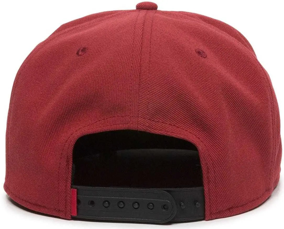 OC Sports REDLBL101 Adjustable Flat Bill Heathered Cap - Red - Red / 6 7/8’’ - 7 1/2’’
