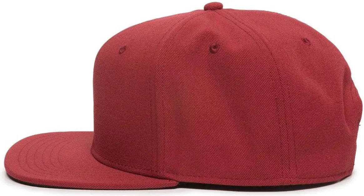 OC Sports REDLBL101 Adjustable Flat Bill Heathered Cap - Red - Red / 6 7/8’’ - 7 1/2’’