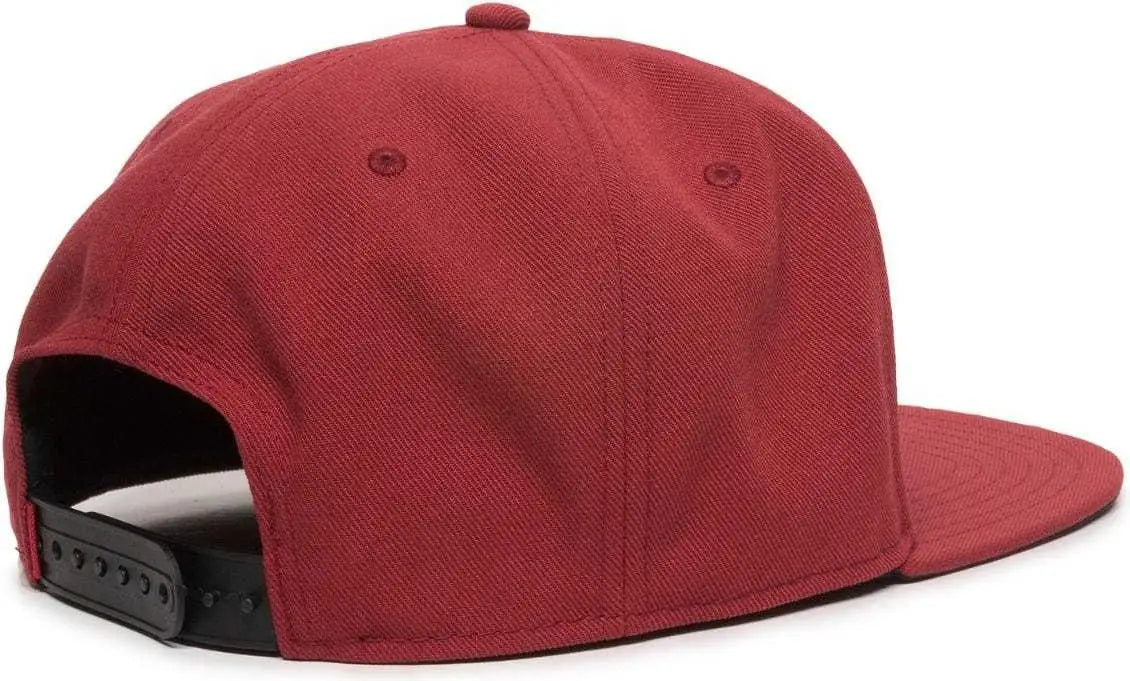 OC Sports REDLBL101 Adjustable Flat Bill Heathered Cap - Red - Red / 6 7/8’’ - 7 1/2’’