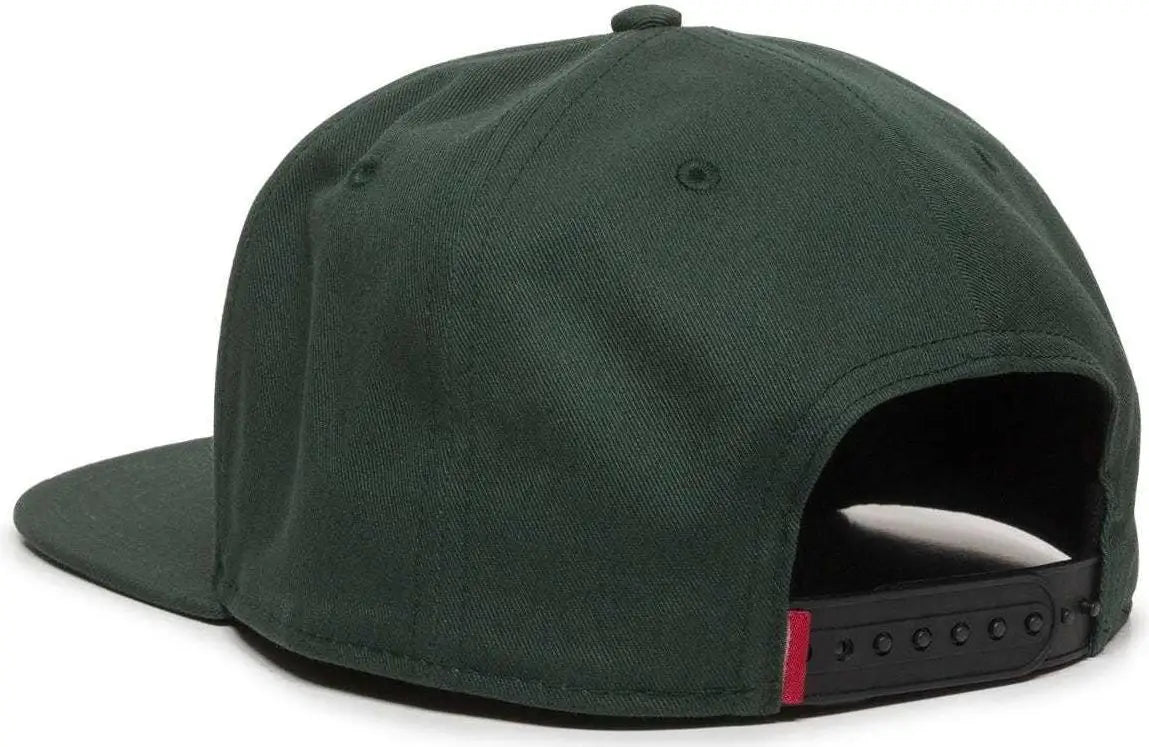OC Sports REDLBL102 Adjustable Flat Bill Cap - Green - Green / 6 7/8’’ - 7 1/2’’