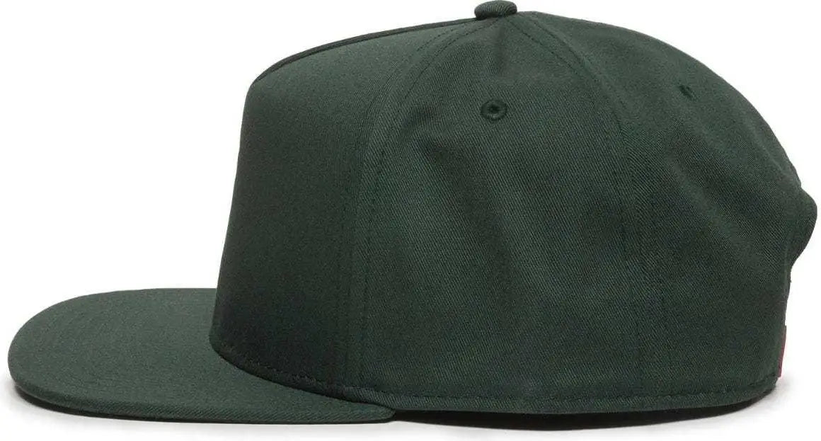 OC Sports REDLBL102 Adjustable Flat Bill Cap - Green - Green / 6 7/8’’ - 7 1/2’’