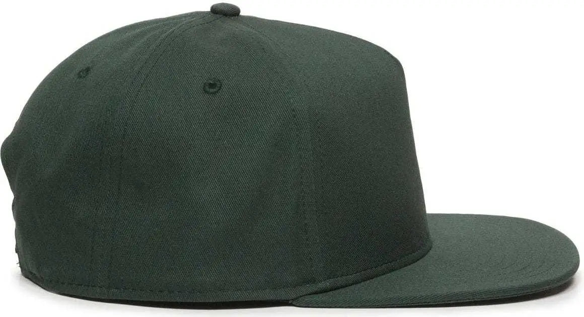 OC Sports REDLBL102 Adjustable Flat Bill Cap - Green - Green / 6 7/8’’ - 7 1/2’’