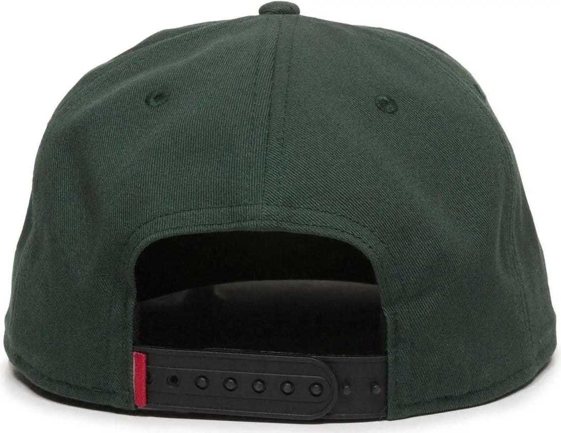 OC Sports REDLBL102 Adjustable Flat Bill Cap - Green - Green / 6 7/8’’ - 7 1/2’’