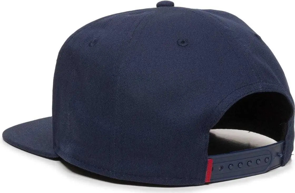 OC Sports REDLBL102 Adjustable Flat Bill Cap - Navy - Navy / 6 7/8’’ - 7 1/2’’