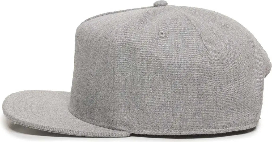 OC Sports REDLBL102 Adjustable Flat Bill Heathered Cap - Heathered Grey - Gray / 6 7/8’’ - 7 1/2’’