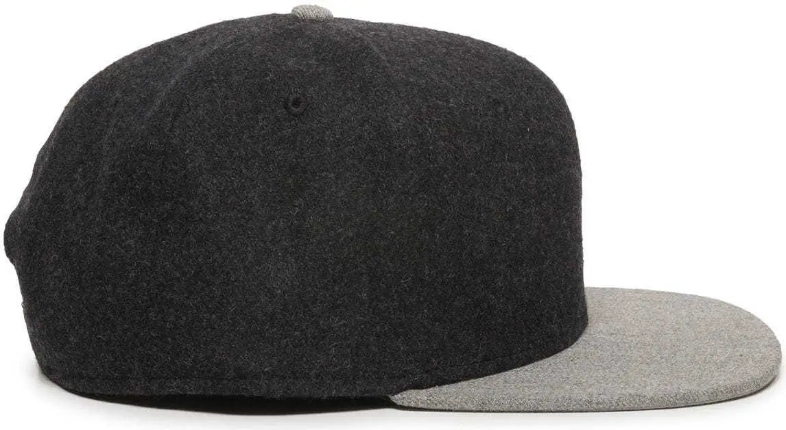 OC Sports REDLBL104 Adjustable Flat Bill Cap - Black Light Grey - Black Light Gray / 6 7/8’’ - 7 1/2’’