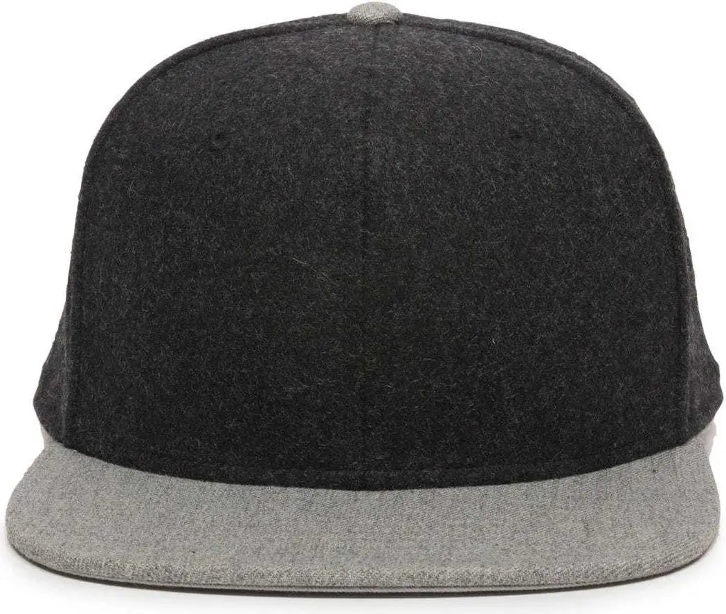 OC Sports REDLBL104 Adjustable Flat Bill Cap - Black Light Grey - Black Light Gray / 6 7/8’’ - 7 1/2’’