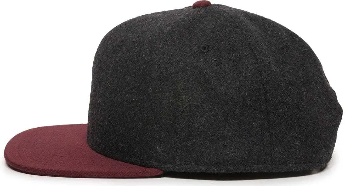 OC Sports REDLBL104 Adjustable Flat Bill Cap - Black Wine - Black Wine / 6 7/8’’ - 7 1/2’’