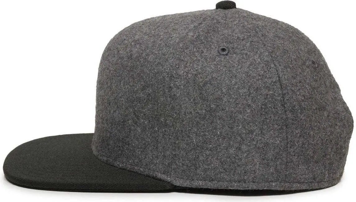 OC Sports REDLBL104 Adjustable Flat Bill Cap - Charcoal Black - Dark Gray Black / 6 7/8’’ - 7 1/2’’