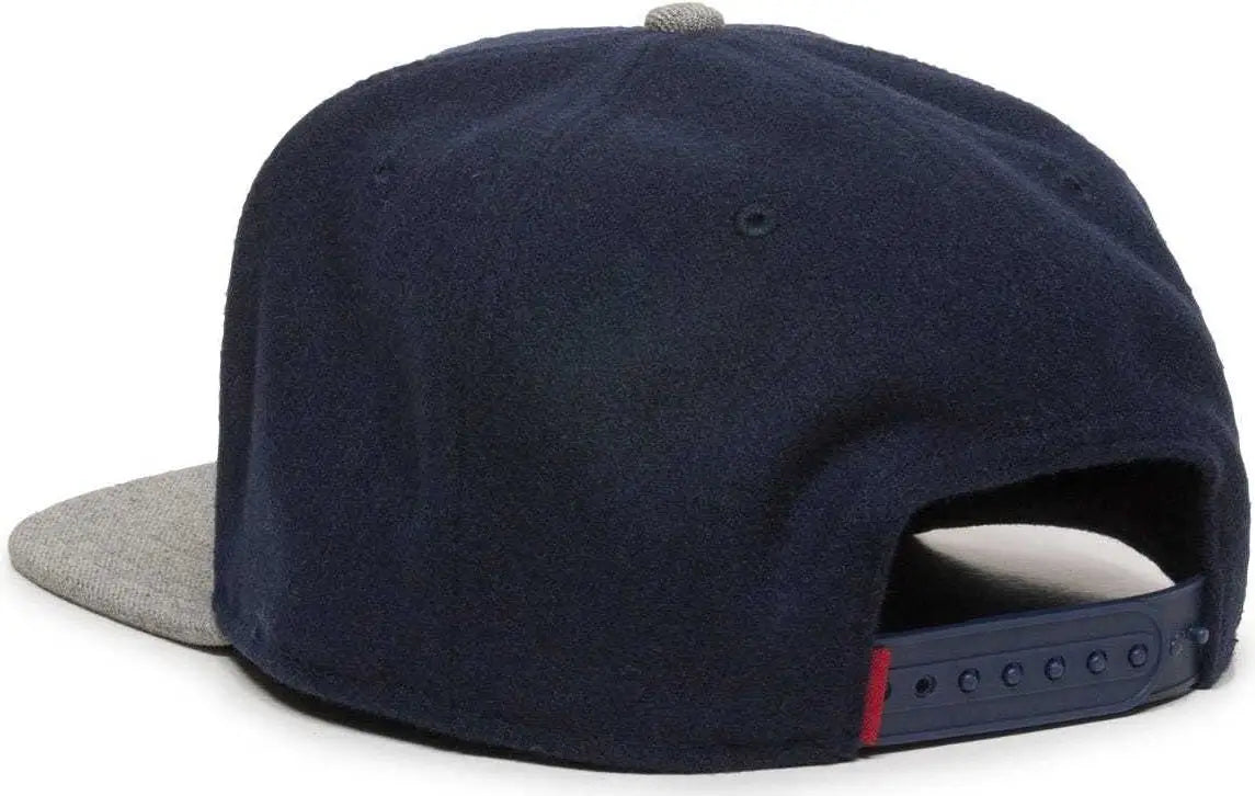 OC Sports REDLBL104 Adjustable Flat Bill Cap - Navy Light Grey - Navy Light Gray / 6 7/8’’ - 7 1/2’’