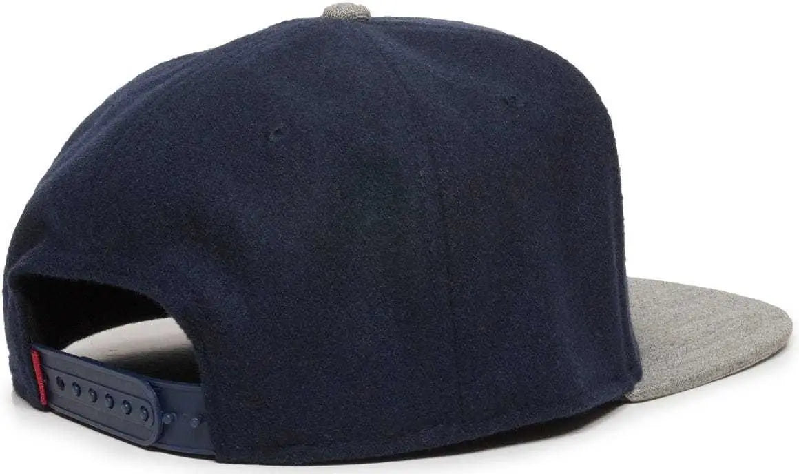 OC Sports REDLBL104 Adjustable Flat Bill Cap - Navy Light Grey - Navy Light Gray / 6 7/8’’ - 7 1/2’’