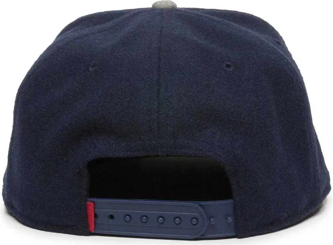 OC Sports REDLBL104 Adjustable Flat Bill Cap - Navy Light Grey - Navy Light Gray / 6 7/8’’ - 7 1/2’’