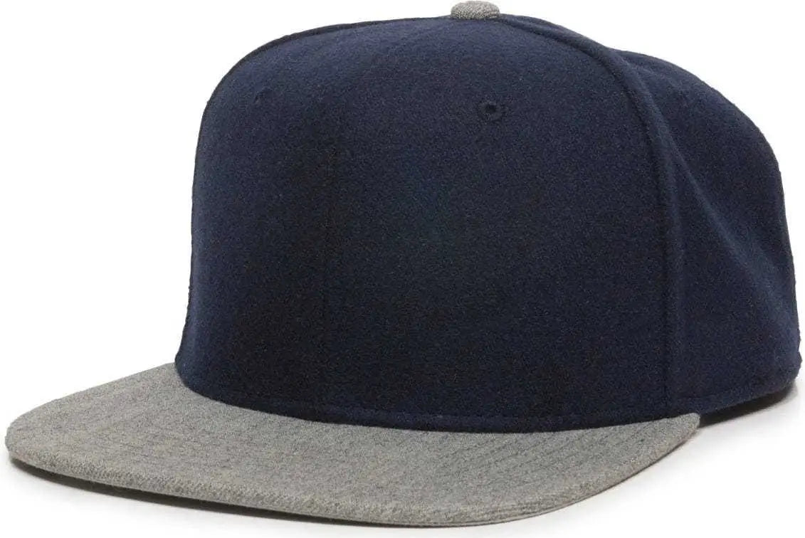OC Sports REDLBL104 Adjustable Flat Bill Cap - Navy Light Grey - Navy Light Gray / 6 7/8’’ - 7 1/2’’