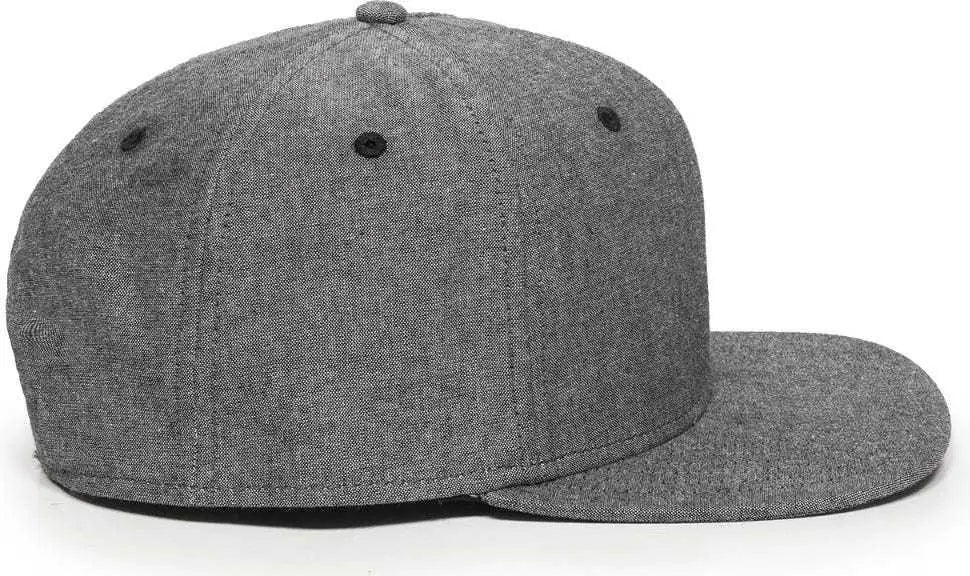 OC Sports REDLBL105 Adjustable Flat Bill Heathered Cap - Charcoal - Dark Gray / 6 7/8’’ - 7 1/2’’