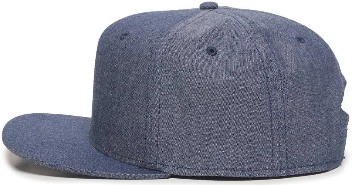 OC Sports REDLBL105 Adjustable Flat Bill Heathered Cap - Navy - Navy / 6 7/8’’ - 7 1/2’’