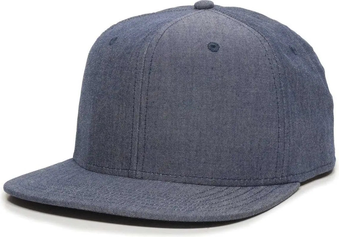 OC Sports REDLBL105 Adjustable Flat Bill Heathered Cap - Navy - Navy / 6 7/8’’ - 7 1/2’’