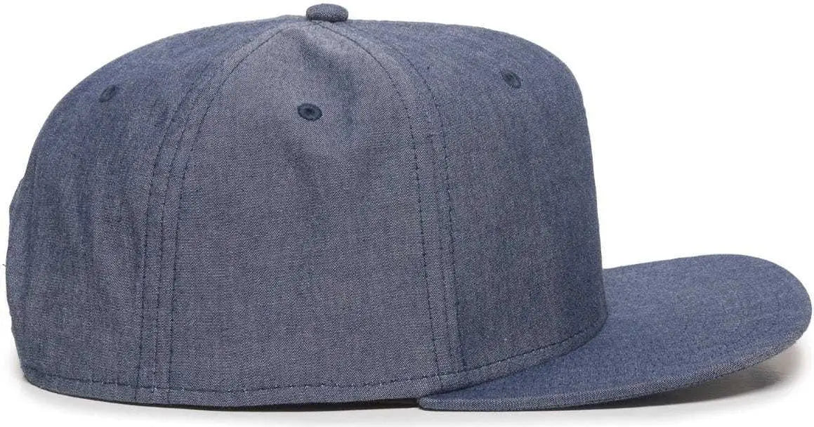 OC Sports REDLBL105 Adjustable Flat Bill Heathered Cap - Navy - Navy / 6 7/8’’ - 7 1/2’’