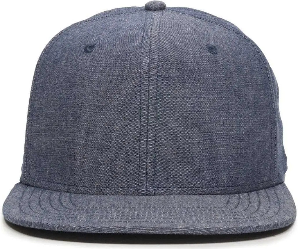 OC Sports REDLBL105 Adjustable Flat Bill Heathered Cap - Navy - Navy / 6 7/8’’ - 7 1/2’’