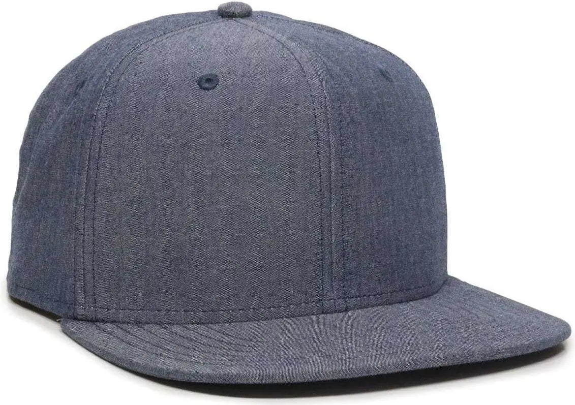 OC Sports REDLBL105 Adjustable Flat Bill Heathered Cap - Navy - Navy / 6 7/8’’ - 7 1/2’’