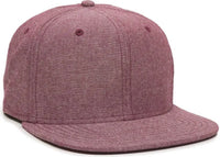 OC Sports REDLBL105 Adjustable Flat Bill Heathered Cap - Red - Red / 6 7/8’’ - 7 1/2’’