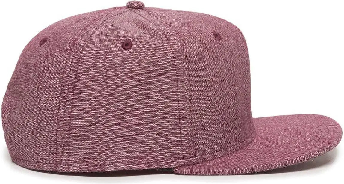 OC Sports REDLBL105 Adjustable Flat Bill Heathered Cap - Red - Red / 6 7/8’’ - 7 1/2’’