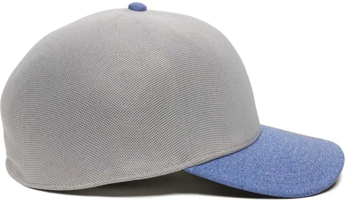 OC Sports REEVO Flexible Fitting Cap - Light Grey Heathered Royal