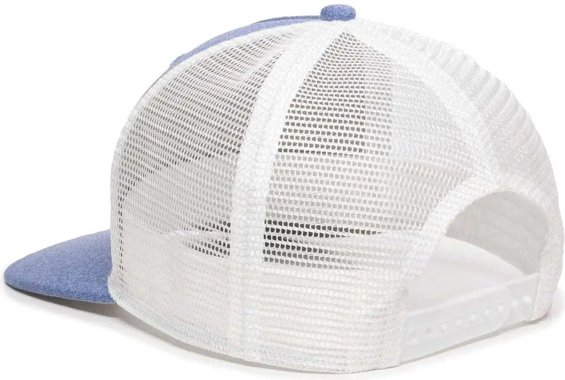 OC Sports RGR-100M Adjustable Mesh Back Cap - Heathered Blue White - Blue White / 6 7/8’’ - 7 1/2’’