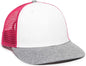 OC Sports RGR-200M Adjustable Mesh Back Gray Heathered Bill Cap - White Pink Heathered Grey - White Pink / 6 7/8’’ - 7