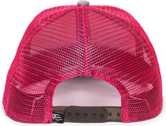 OC Sports RGR-200M Adjustable Mesh Back Gray Heathered Bill Cap - White Pink Heathered Grey - White Pink / 6 7/8’’ - 7