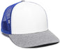 OC Sports RGR-200M Adjustable Mesh Back Gray Heathered Bill Cap - White Royal Heathered Grey - White Royal / 6 7/8’’