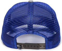 OC Sports RGR-200M Adjustable Mesh Back Gray Heathered Bill Cap - White Royal Heathered Grey - White Royal / 6 7/8’’
